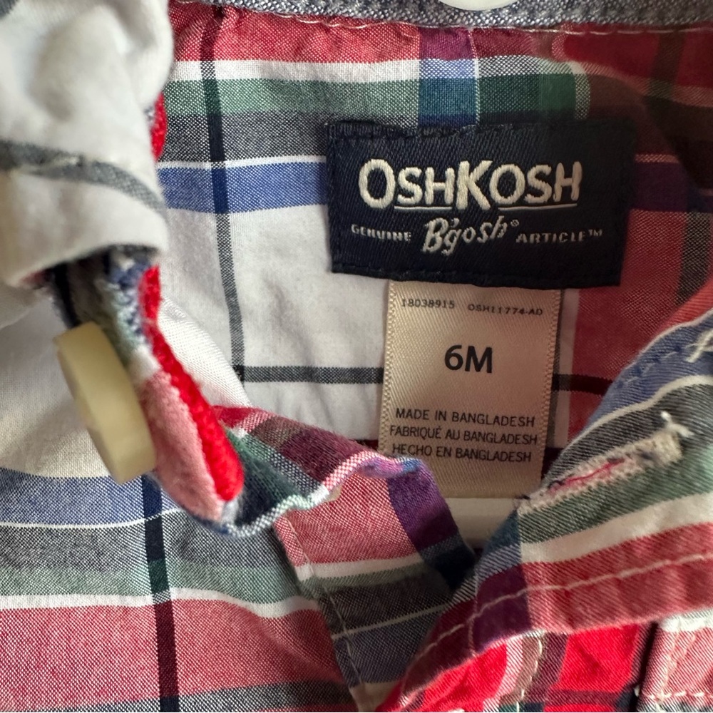 Oshkosh Long Sleeve Baby Button Up - size 6m - Picture 2 of 4